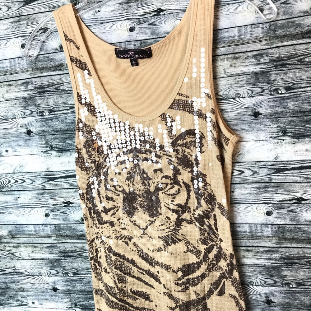Tiger Print Sequin Tank